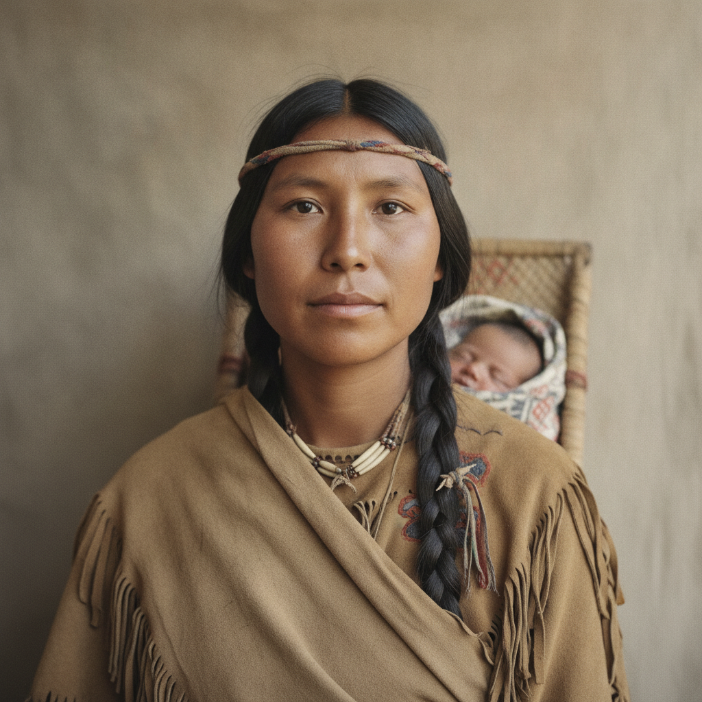 Photorealistic historical reconstruction of Sacagawea